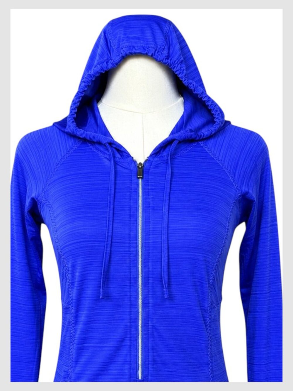 Athleta Pacifica Illume Hoodie Royal Blue Thumbholes 1/2 Zip S - Picture 4 of 8